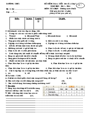 Đề kiểm tra 1 tiết (bài số 1) lớp 7 năm học 2015  2016